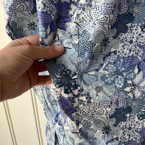 HORACE HUGH Blue Floral Print Button Down Shirt Size 17 - Picture 9 of 11